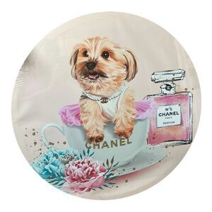 Bebe Circle‎ Wall Art Dog Floral Perfume Girly Baby Shower Puppy Gender Reveal